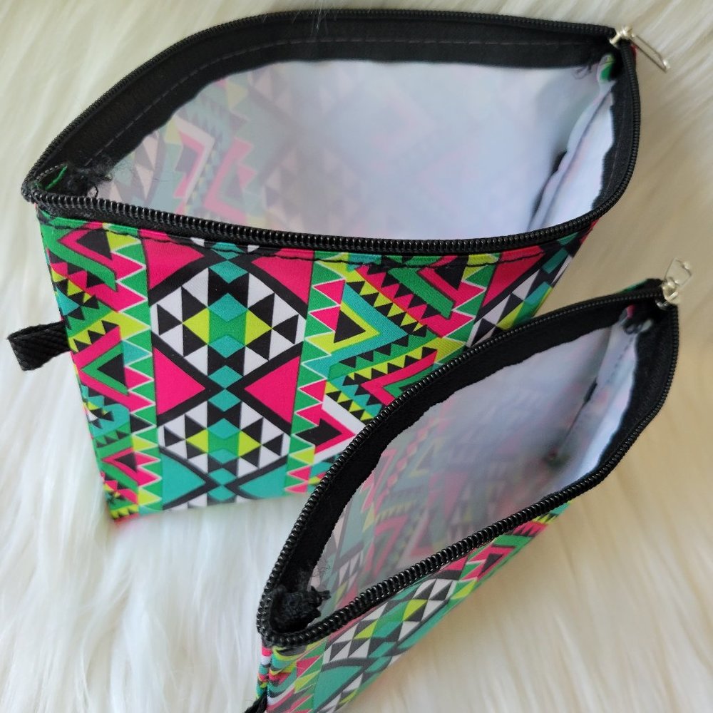 2 Piece Geometric Pattern Design Pouch Set - image 2
